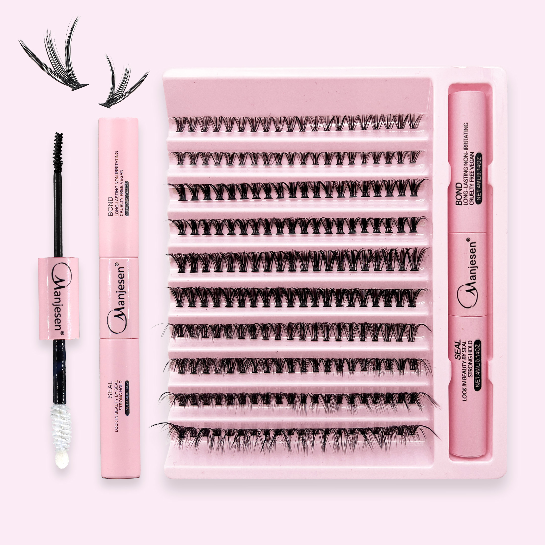 Eyelash Extension Full Set - Eyelashes 200 PCS Clusters Lash Bond