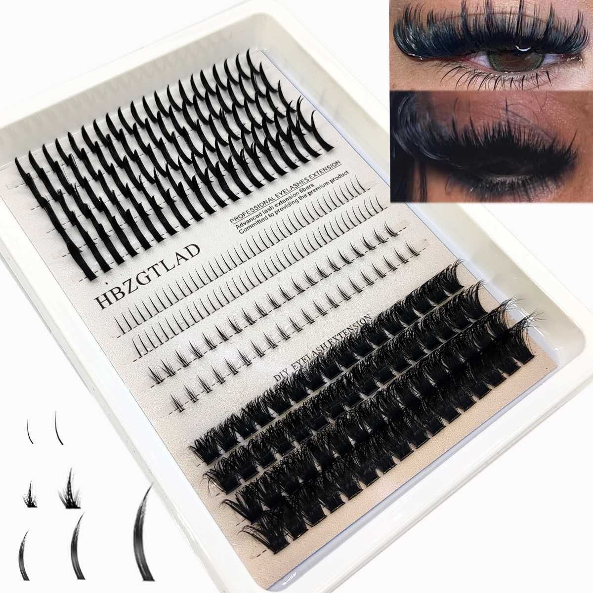 Eyelash Extension Model - HBZGTLAD eyelash 80D/100D eyelash cluster with